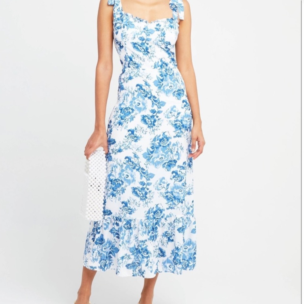 Floral Blue and White Women's Dress